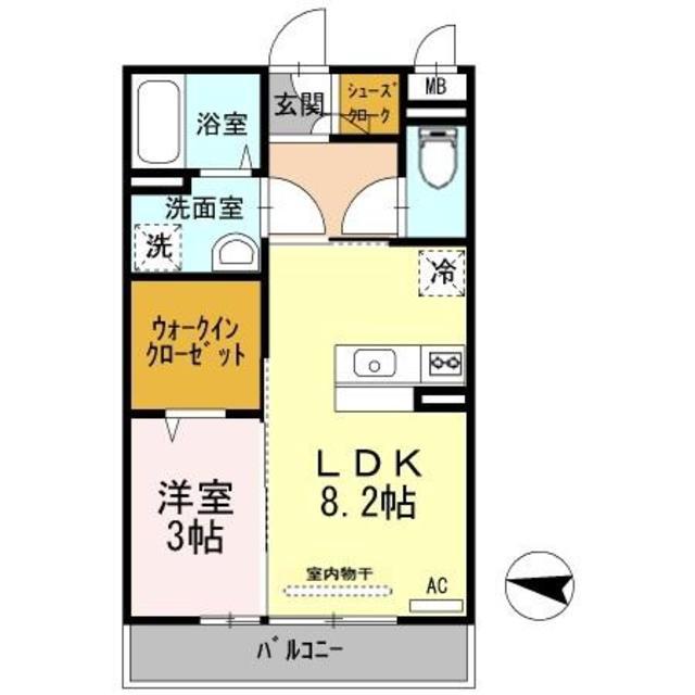アンクレール(1LDK/3階)の間取り写真