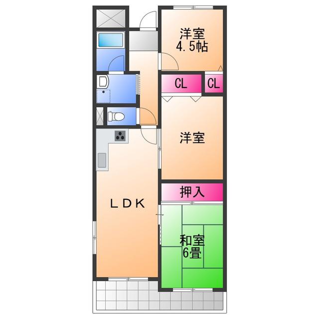 グランディール和泉(3LDK/4階)の間取り写真