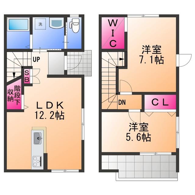 フォレストメゾン高石(2LDK/1階)の間取り写真