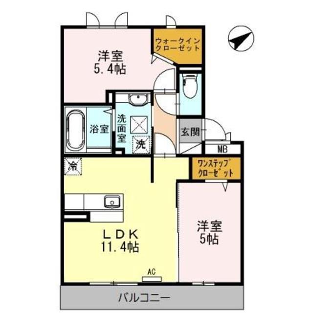 グランボン(2LDK/1階)の間取り写真