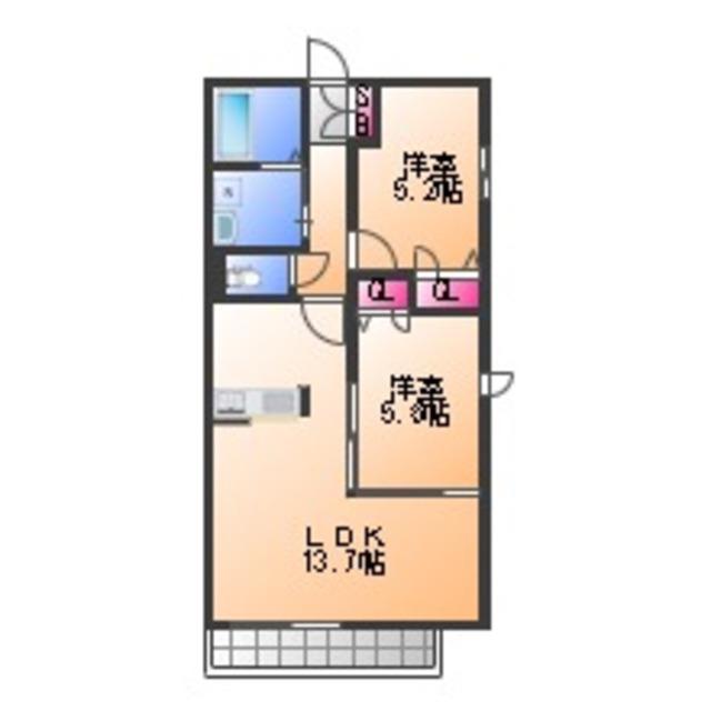 コートボナール3(2LDK/1階)の間取り写真