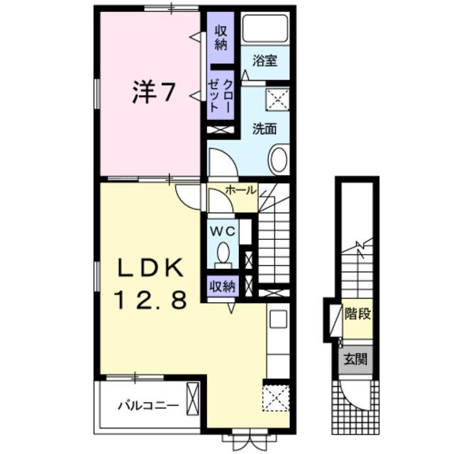 カーサカルム2(1LDK/2階)の間取り写真