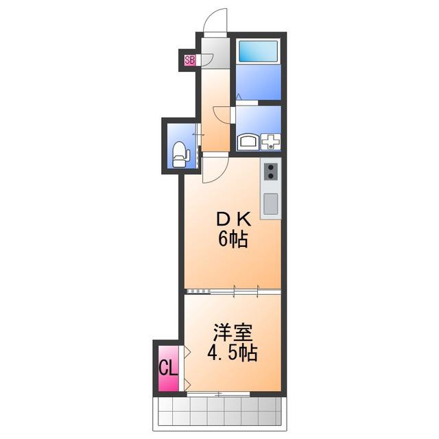 TKアンバーコート羽衣2(1DK/2階)の間取り写真