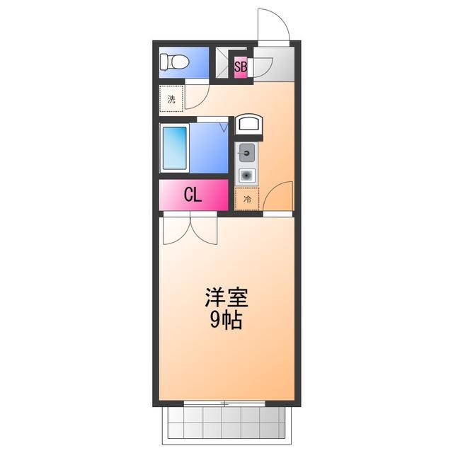プレジール助松(1K/2階)の間取り写真