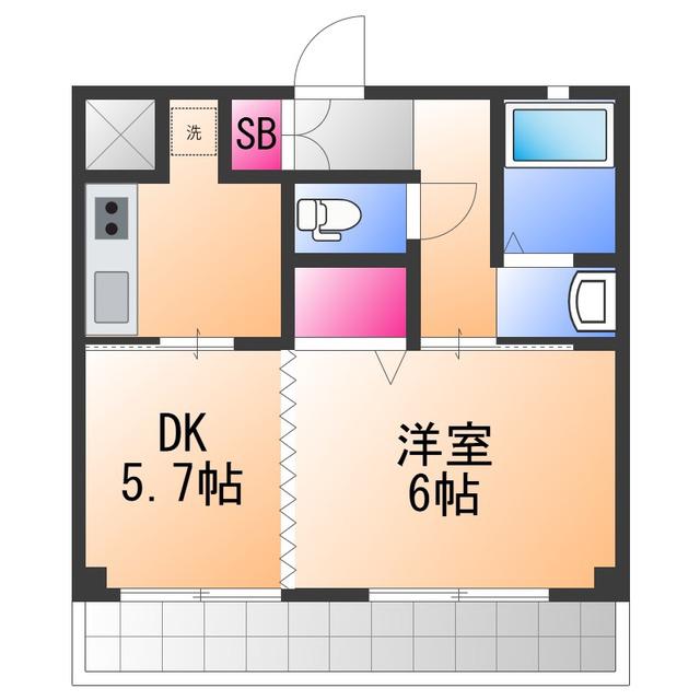 GRECALE松之浜(1DK/3階)の間取り写真