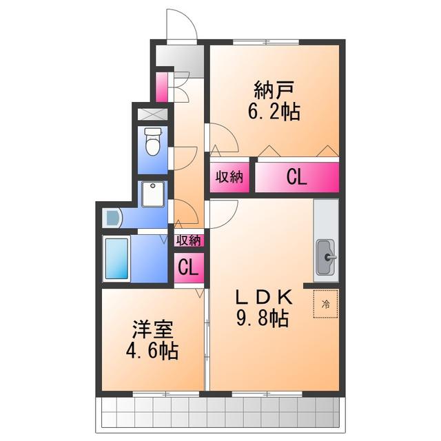 パストラル(1SLDK/1階)の間取り写真