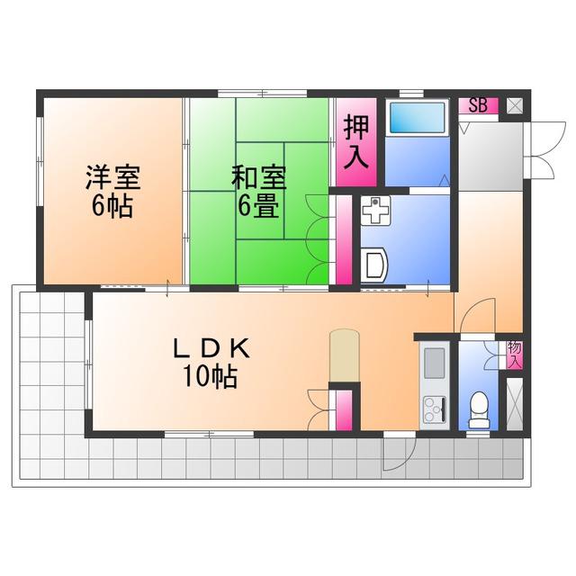 サンライフ(2LDK/2階)の間取り写真