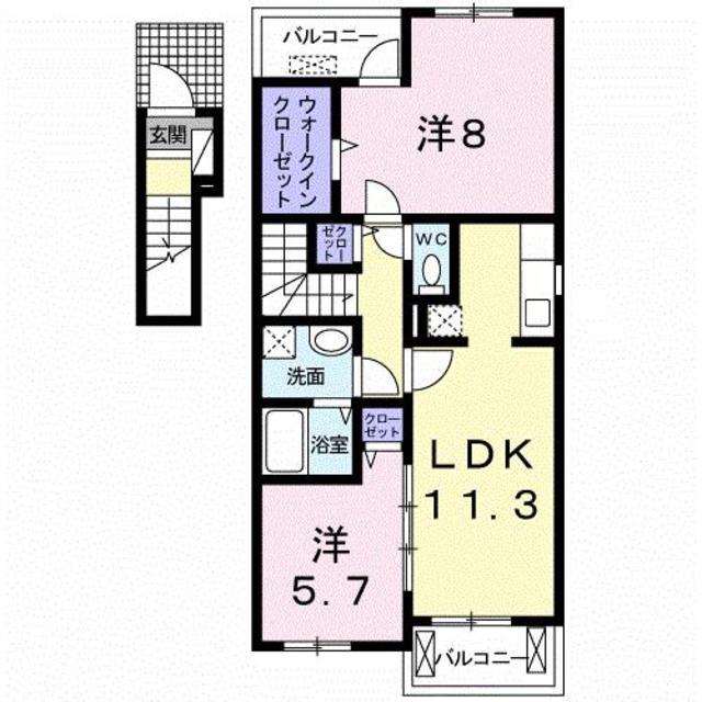 ガーデン エレガントⅡ(2LDK/2階)の間取り写真