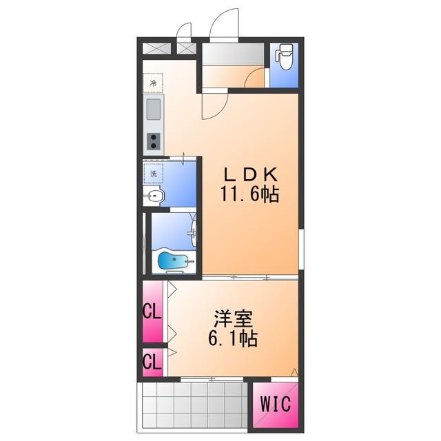 グランハイツ西喜(1LDK/1階)の間取り写真