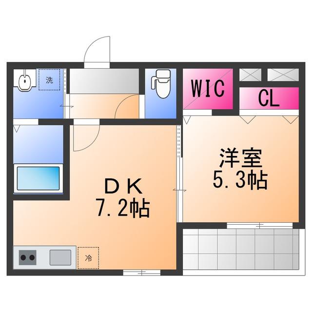 フジパレス高石駅北5番館(1DK/1階)の間取り写真