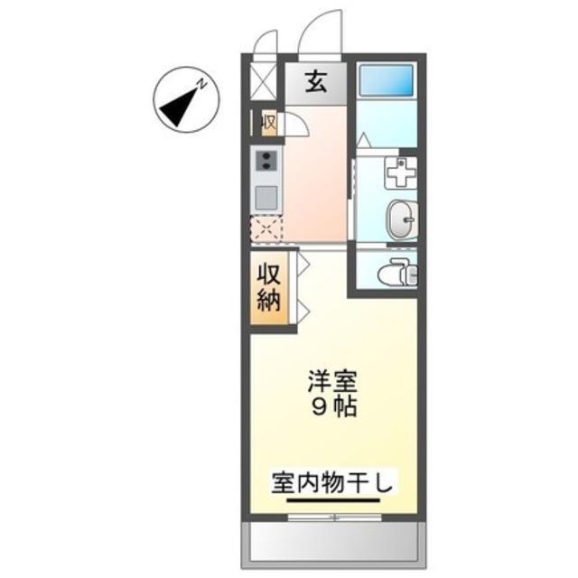 スタービレA棟(1K/1階)の間取り写真