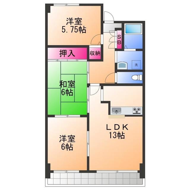 ブエナビスタ和泉中央(3LDK/2階)の間取り写真