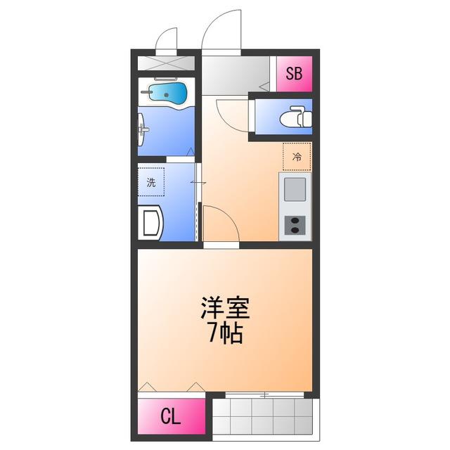 南海電鉄南海本線 二色浜駅 徒歩6分 2階建 築3年(1K/1階)の間取り写真