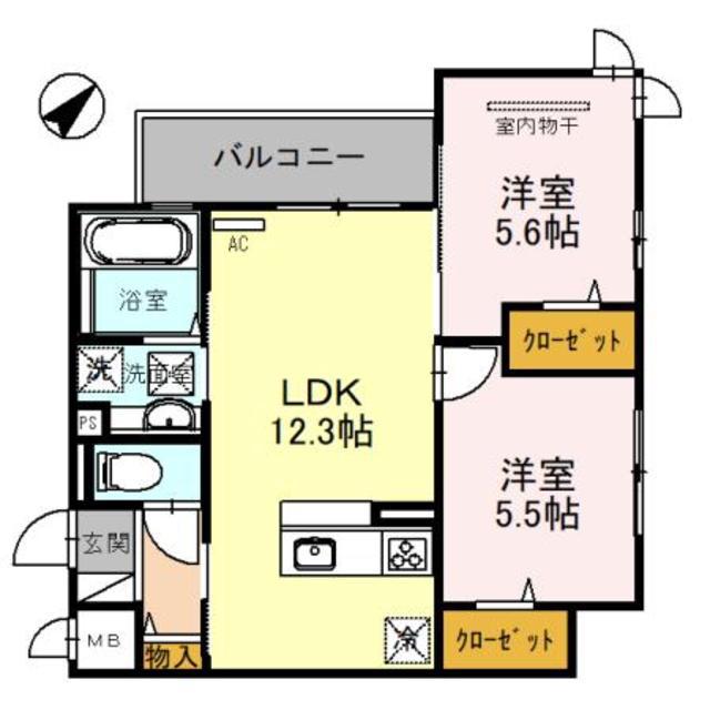 メゾン春日(2LDK/1階)の間取り写真