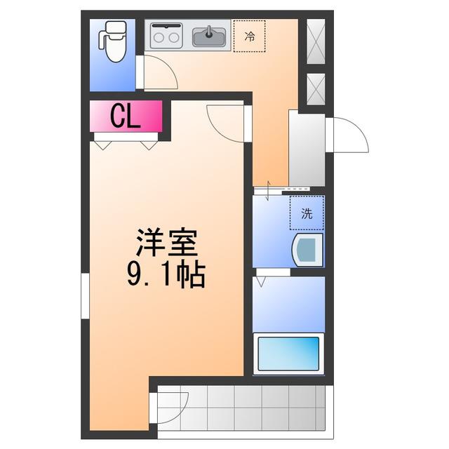 フジパレス泉佐野駅西Ⅰ番館(1K/2階)の間取り写真