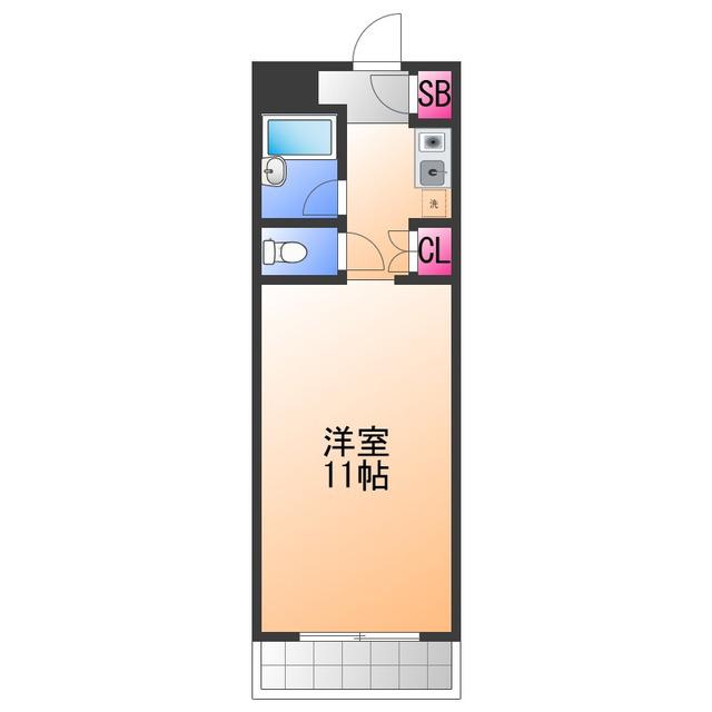 ヴィラRY(1K/2階)の間取り写真
