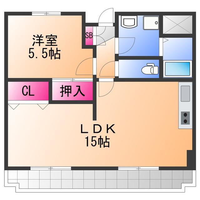ビーチマンションⅡ(1LDK/3階)の間取り写真