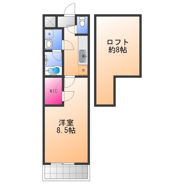 モンサント旭町(1K/2階)の間取り写真