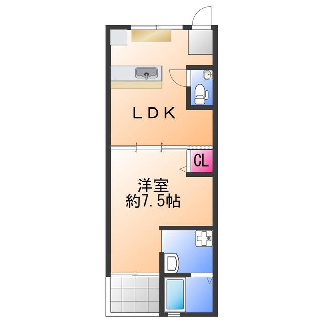 羽衣グリーンハイツ(1LDK/1階)の間取り写真