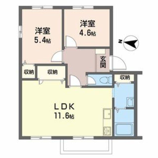 ロジュマンイズミ(2LDK/2階)の間取り写真
