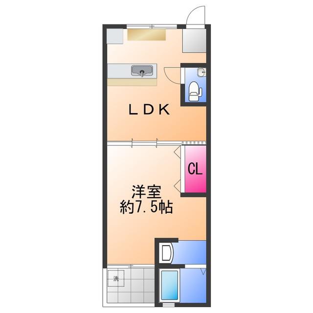 羽衣グリーンハイツ(1LDK/1階)の間取り写真
