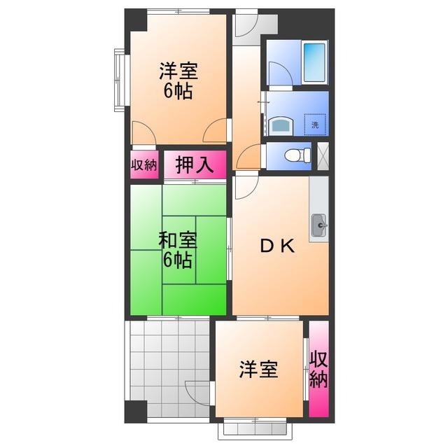 ドミール和泉府中(3DK/6階)の間取り写真