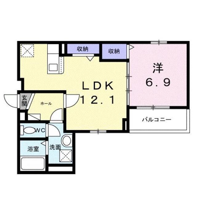 ヒカルサ泉大津条南町(1LDK/3階)の間取り写真