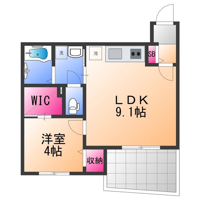 ブライトメゾン羽衣(1LDK/2階)の間取り写真