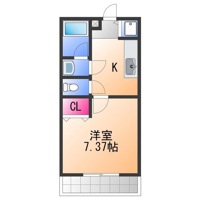 セレブ 華乃郷(1K/2階)の間取り写真