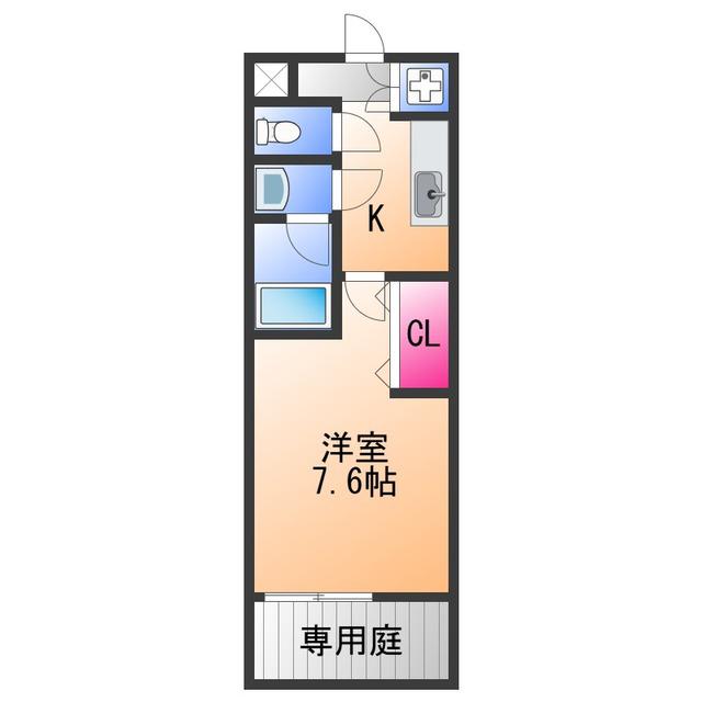 フジパレス札場(1K/1階)の間取り写真