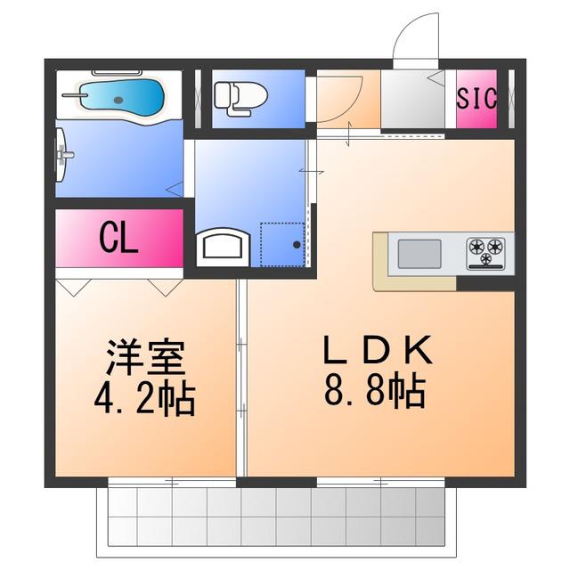 CASA DOMANI(1LDK/1階)の間取り写真