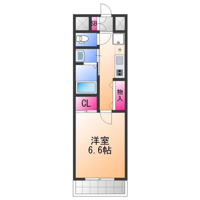 A LA MODE HINENO(1K/4階)の間取り写真
