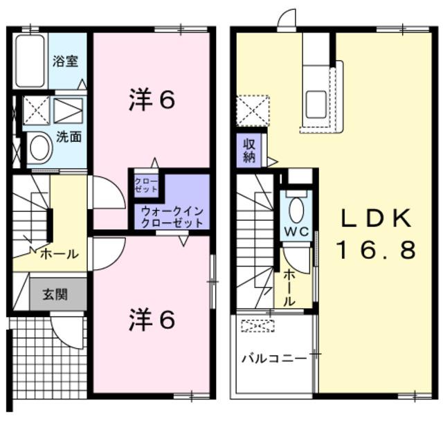 岬町望海坂戸建B(2LDK/1階)の間取り写真