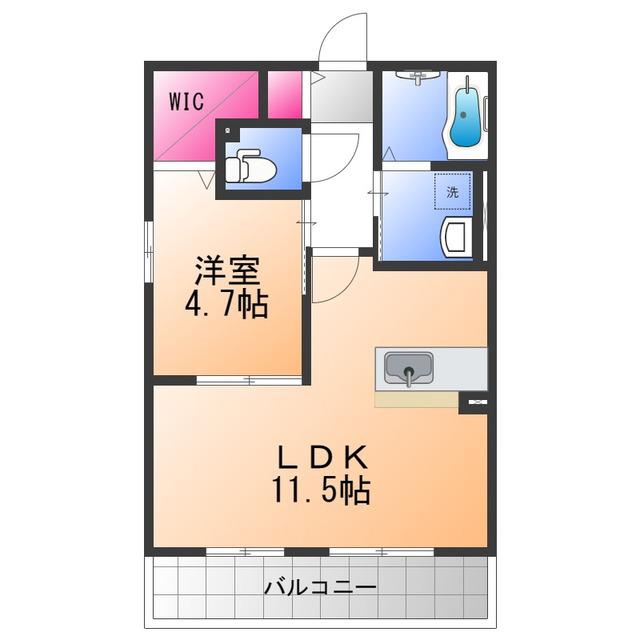 トロワ・アリエッタ(1LDK/2階)の間取り写真