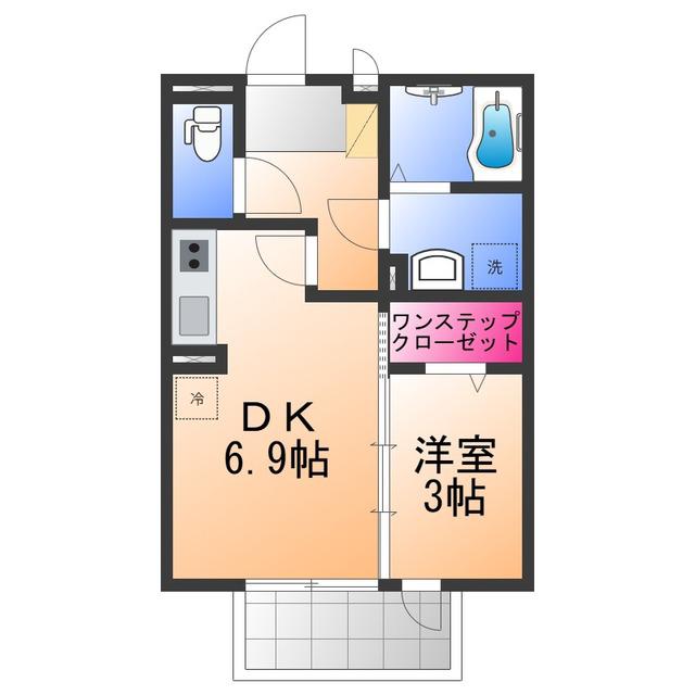 シエル・タデハラ(1DK/2階)の間取り写真