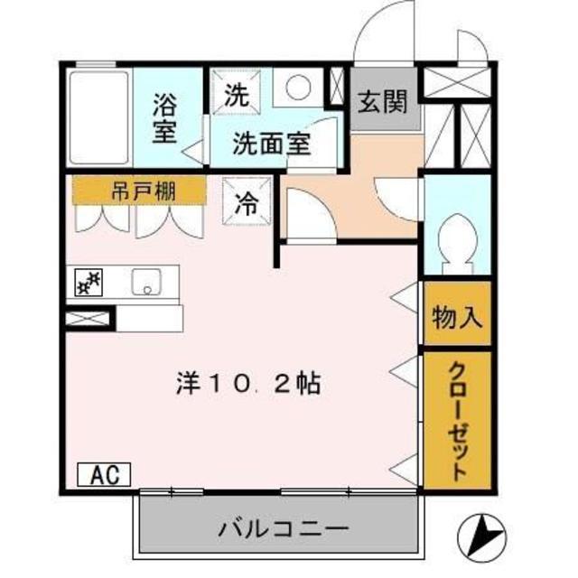 グレイスコート(ワンルーム/2階)の間取り写真