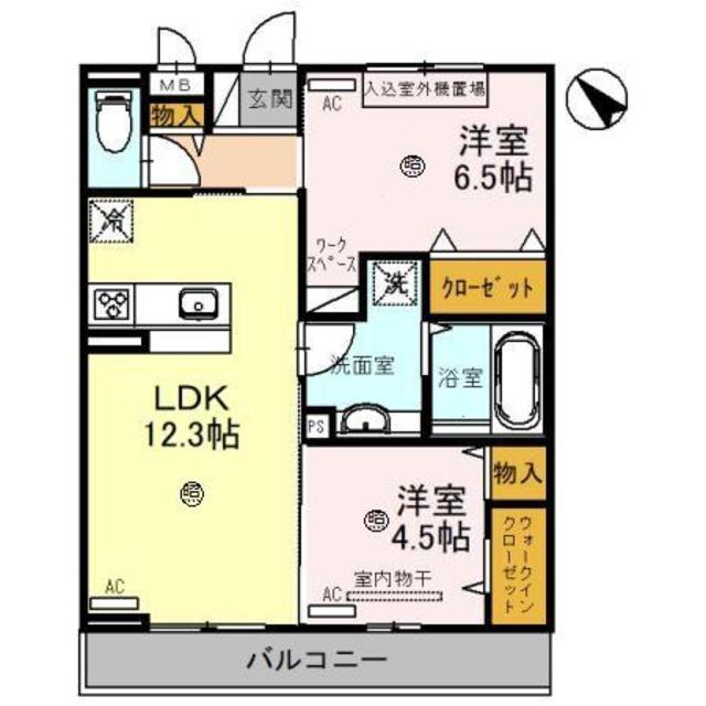 メゾン・メルベーユ(2LDK/3階)の間取り写真