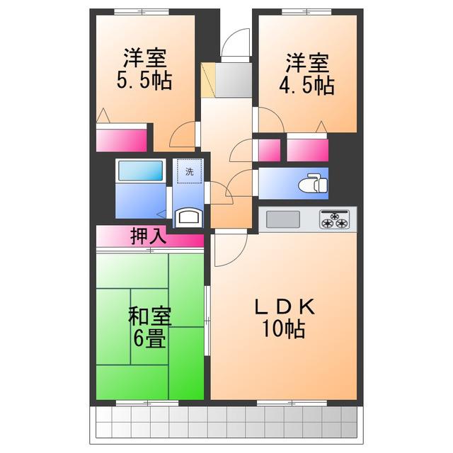 サザンコート泉佐野(3LDK/6階)の間取り写真