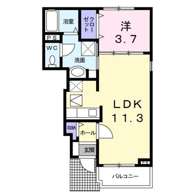 サンリットⅡ(1LDK/1階)の間取り写真