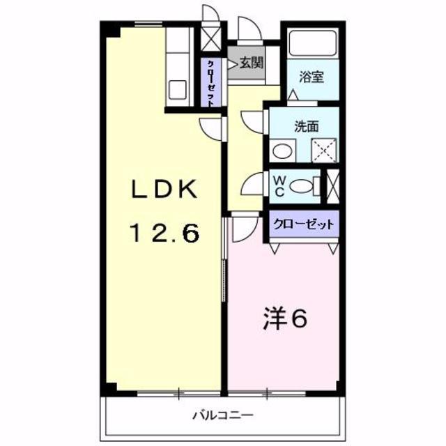 南海電鉄南海本線 箱作駅 徒歩4分 2階建 築21年(1LDK/2階)の間取り写真