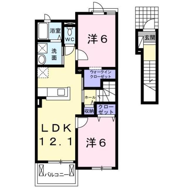 メゾンフラワー(2LDK/2階)の間取り写真