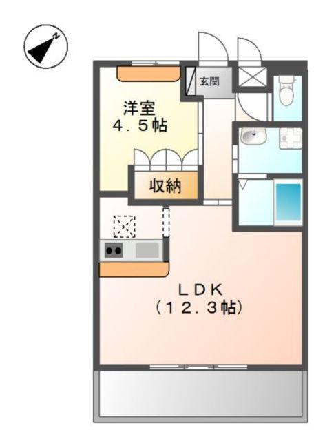 グレイスヴィラ(1LDK/1階)の間取り写真