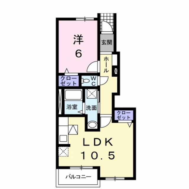 セレノ カーサ(1LDK/1階)の間取り写真