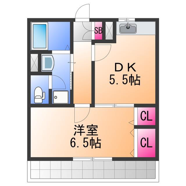 コンフォルト ハイム(1DK/2階)の間取り写真