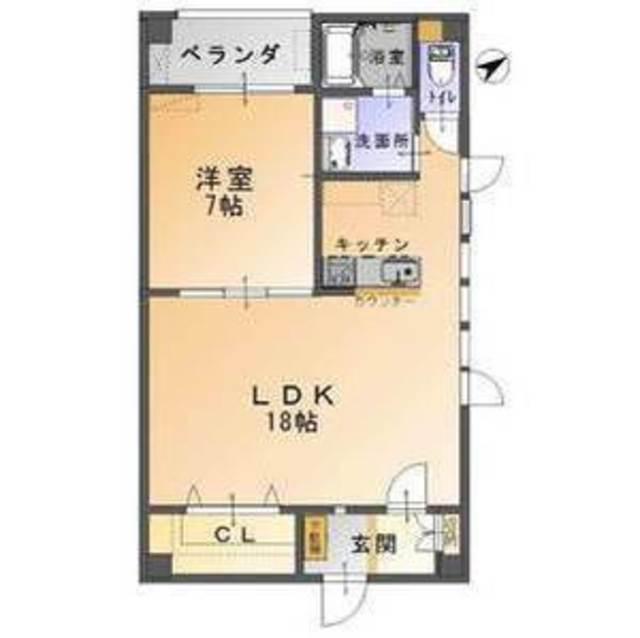 ポートサイドビル(1LDK/4階)の間取り写真