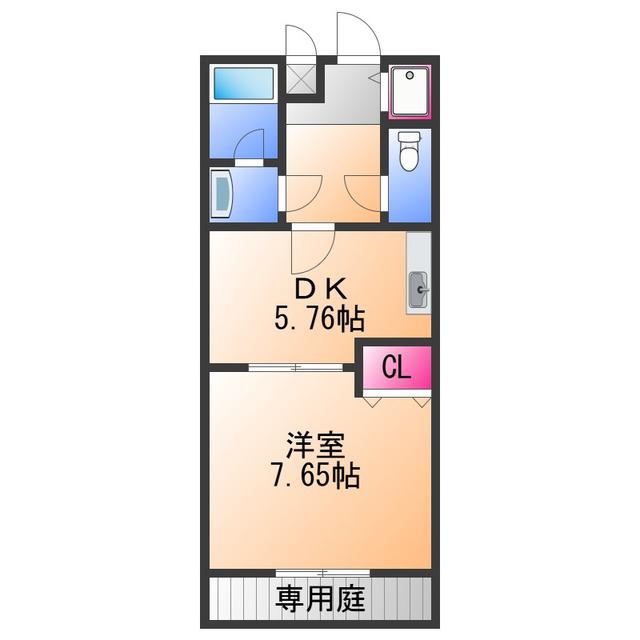 フジパレス 西大路(1DK/1階)の間取り写真