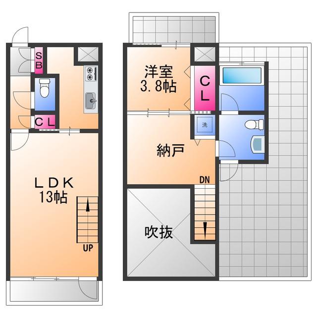 LAMODERNITE(1SLDK/3階)の間取り写真