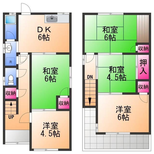 阪和線 信太山駅 徒歩15分 2階建 築49年(5DK)の間取り写真