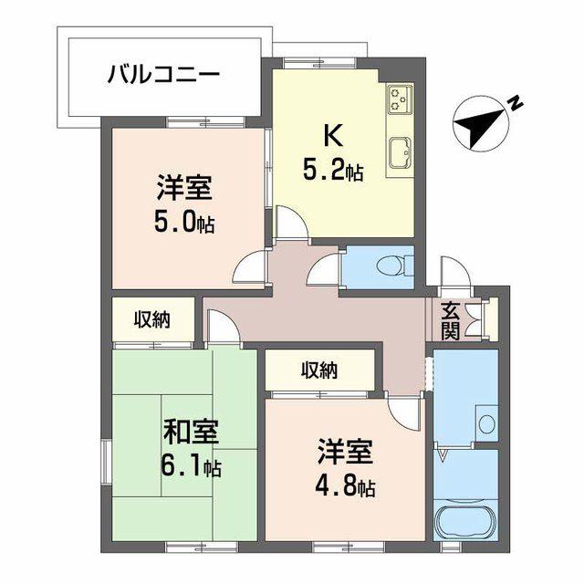 ロイヤルシャトー(3K/2階)の間取り写真