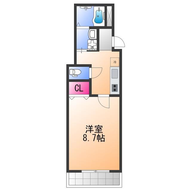 フジパレス東羽衣1番館(1K/3階)の間取り写真